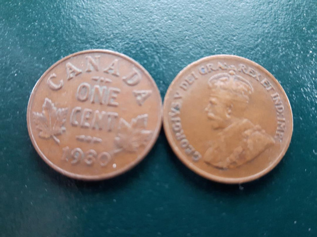 King George V Canadian Pennies in Arts & Collectibles in Moncton - Image 2