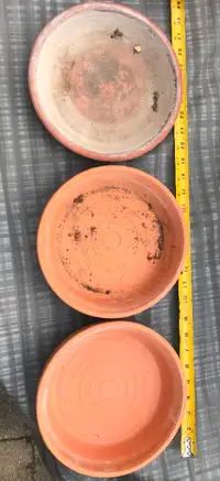 Terra cotta clay planter bases