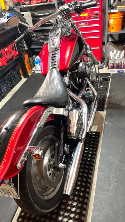 Check out this classic 1999 Softail Custom. This chromed out beauty features a striking Laser Red &...