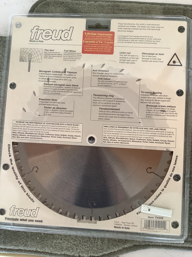 FREUD, 10” SLIDING COMPOUND,  MITER SAW BLADE in Power Tools in Brantford - Image 3