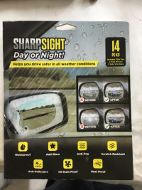 Brand new Sharpsight Water Repellant Car Mirror Protectors | 14p