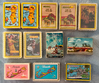 Lot 12  jeux de cartes à jouer (Florida, Bermuda, Hawa…) $3 ch.