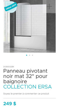 Vitre pivotante pour baignoire