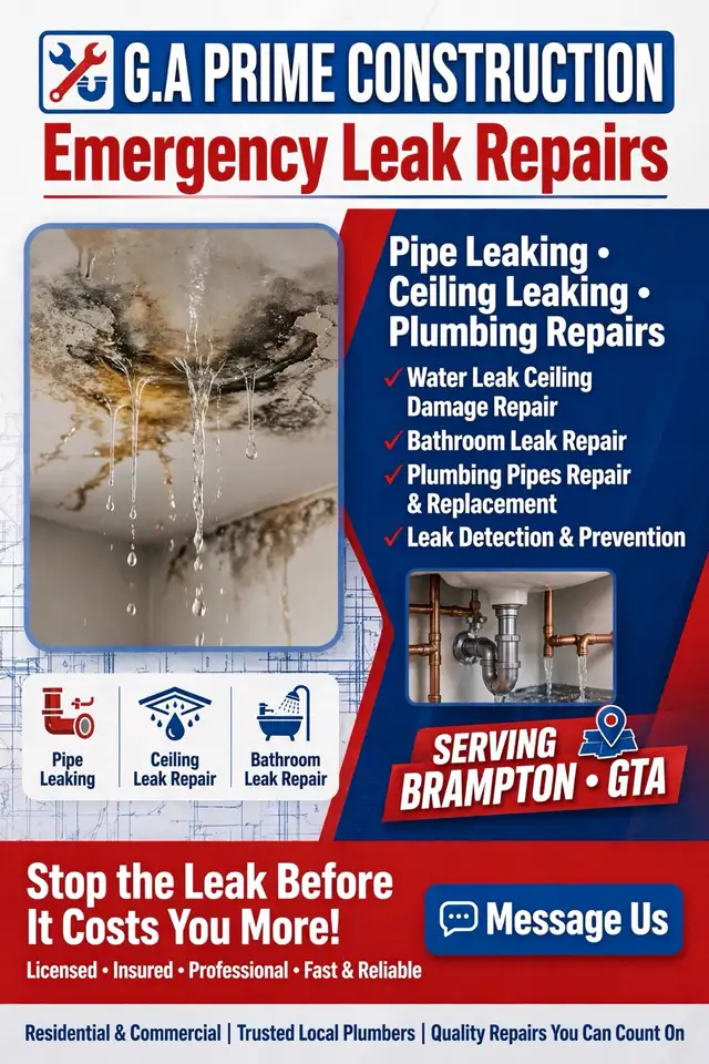Pipe leaking? Ceiling leaking? Plumbing repairs handyman