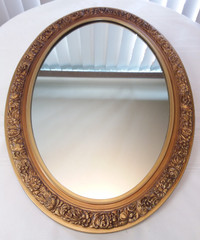 Vintage Oval Gold Framed Mirror