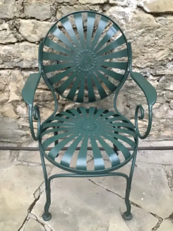 Antique Iron Francois Carre French Sunburst Garden Patio Set FR in Patio & Garden Furniture in Kitchener / Waterloo - Image 4