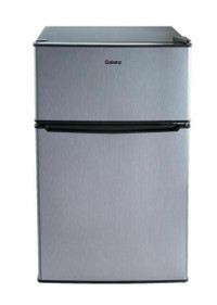 GALANZ 3.1 CU FT TWO DOOR MINI FRIDGE WITH FREEZER STAINLESS