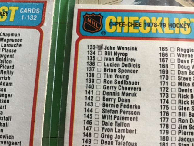 3 checklists from the 1978-79 opc hockey set one marked in Arts & Collectibles in City of Toronto - Image 2