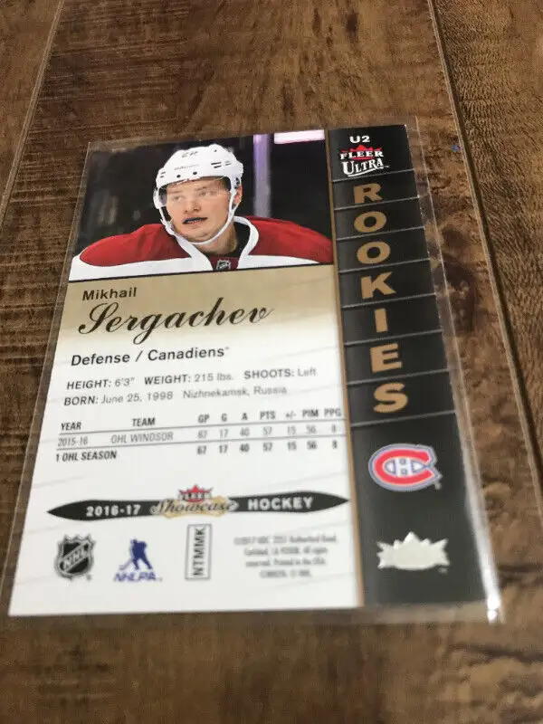 2016-17 FLEER SHOWCASE ULTRA ROOKIES - 3 CARD LOT IN 599 SET in Arts & Collectibles in City of Toronto - Image 4