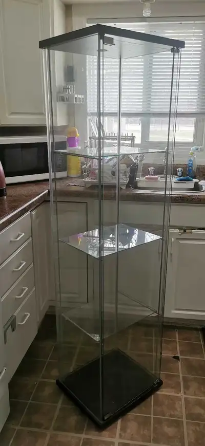 EXCELLENT IKEA TALL GLASS DISPLAY, View more