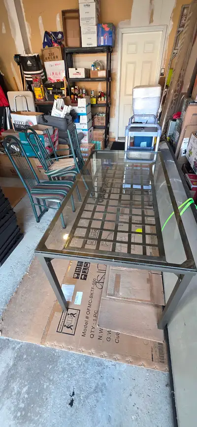 Ikea Glass Dining Table & 4 chair $100., View more
