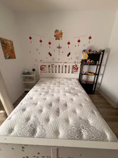 IKEA Hemnes Queen Bed + Simmons Beautyrest hybrid bed, View more