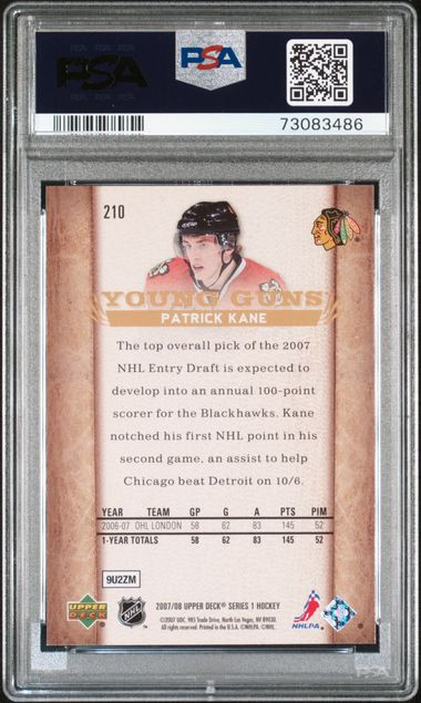 PATRICK KANE … 2007-08 Young Guns ROOKIE … RAW + PSA 9, 10=$1600 in Arts & Collectibles in City of Halifax - Image 4