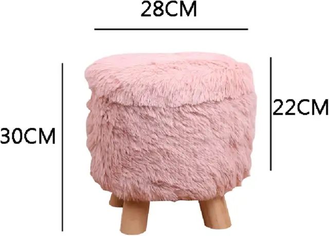 Round Foot Stool with Wooden Legs – Pink, Black & White in Other in City of Toronto - Image 11