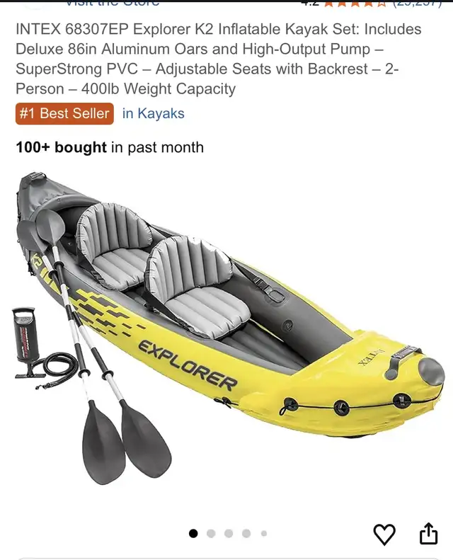Inflatable 2 person kayak must go in Water Sports in Calgary - Image 2