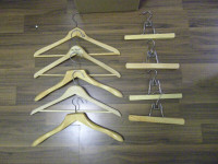 Wood and Plastic clothes and pant hangers