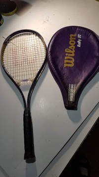 WILSON RALLY 27 TENNIS RACKET WITH SLIP ON COVER.