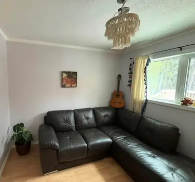 Genuine leather right facing sectional sofa - dark brown, View more