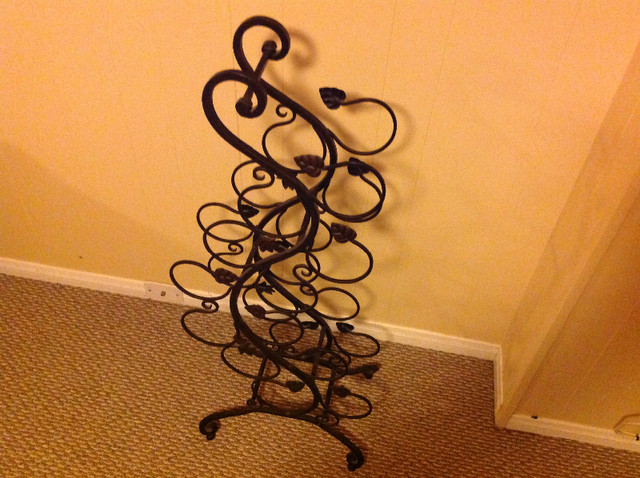 Standing Wrought Iron Wine Rack For Decor Storage Bar Drinks in Home Décor & Accents in Kitchener / Waterloo - Image 2