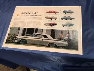 1962 Chevrolet Impala, Biscayne, Bel Air Original Double Page Ad, View more