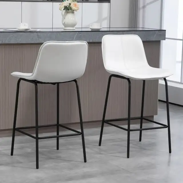 Upholstered Counter Height Bar Chair, Kitchen Stool with Steel  in Chairs & Recliners in Markham / York Region - Image 6