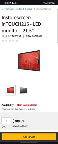 Lenovo InTouch215 in store screen