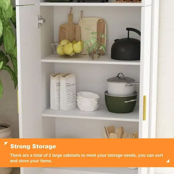 White Wooden Sideboard, Storage Cabinet, Food Pantry in Hutches & Display Cabinets in City of Toronto - Image 8