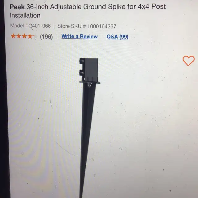 8-36"Adjus Ground Spike for 4x4 Post Installation-$2o each in Other in Oakville / Halton Region - Image 2