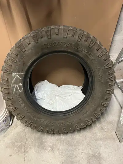 1 Used Goodyear Wrangler Duratrac M&S Mud and snow, tall weather, Tire with mountain and snowflake s...