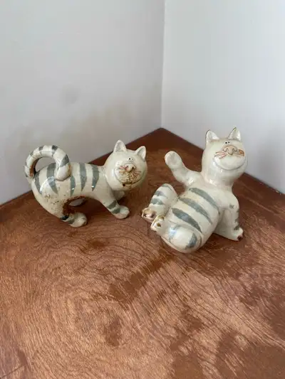 vintage ceramic tabby cat figurines , View more