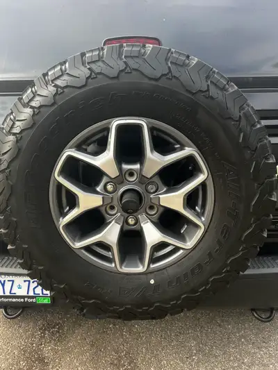 5-Stock Bronco wheels with ALL TERRAIN KO2’S in great shape. $1500 or best offer