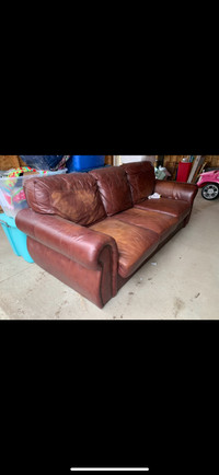Leather Couch Hide a bed $50