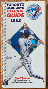 1992 Toronto Blue Jays Official Guide with HOF Roberto Alomar