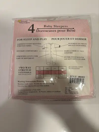 Brand New - Baby Sleepers - Pack of 4 For Sale, View more