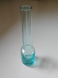 Vintage Light Blue Hand Blown Glass 6" tall Bud Vase