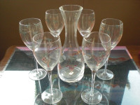 Decorative wine decanter and glasses