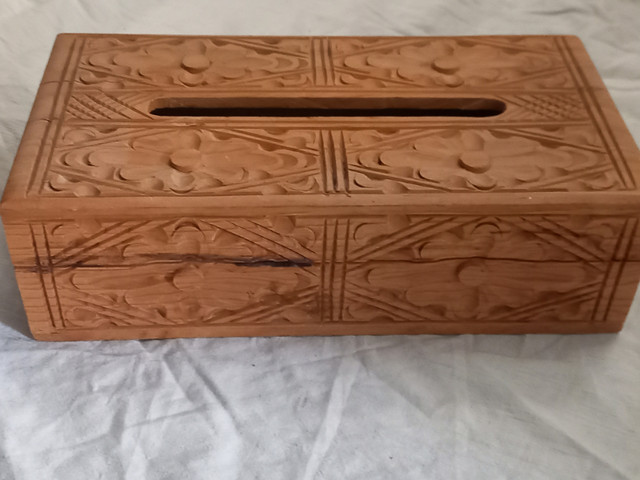 I deliver! Vintage Handcrafted Wooden Holder Box in Arts & Collectibles in Edmonton