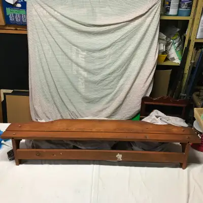 Wood shelf 47 inches long, 9.5 inches deep, View more