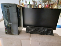 Computer with monitor and keyboard