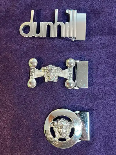 Versace Dunhill Chromed Belt Buckles, View more