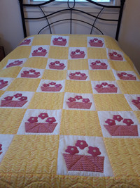 Handmade Quilt - Potted Flowers