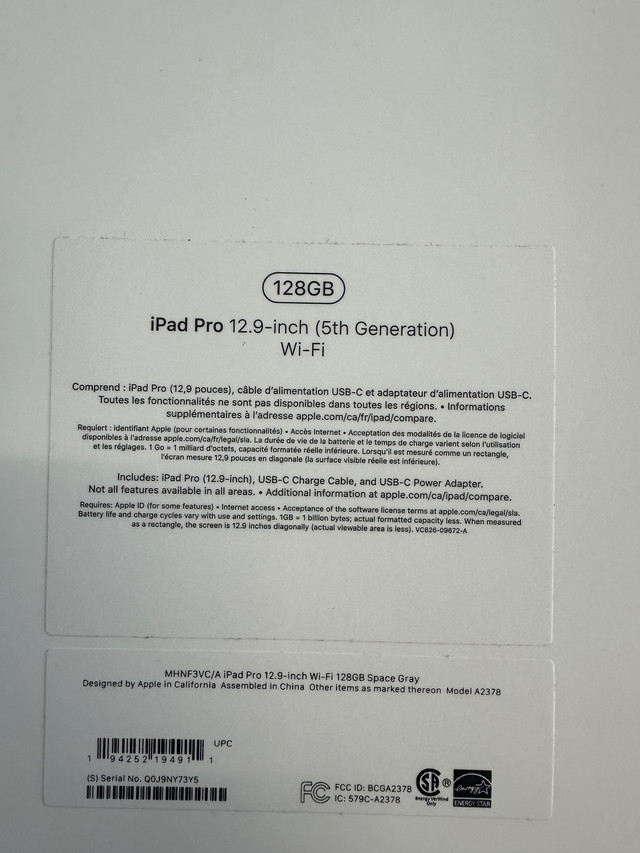 IPAD PRO 12.9 128 GB 5th GEN avec Apple Pencil et access Neto dans iPad et tablettes  à Saint-Hyacinthe - Image 2