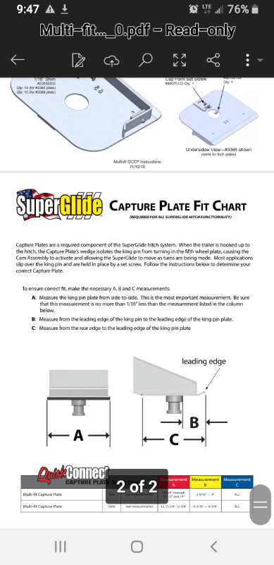 Pullrite superglide fifth wheel universal capture plate 3366. in RV & Camper Parts & Accessories in Edmonton - Image 4