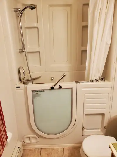 Steam Planet Handicap walk in tub and shower with Spa jets for your convenience I replaced it with j...