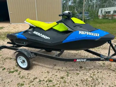 2021 Sea doo Spark 3up for sale with 2021 Sea doo move trailer. Has IBR, boarding step and front sto...