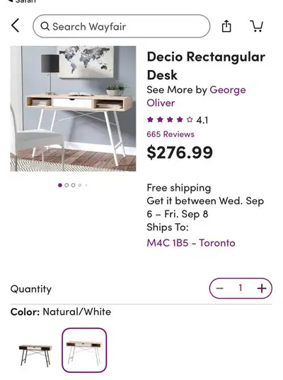 Modern rectangular office desk $200 OBO, View more