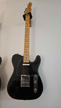 Black Fender Telecaster with Fender Locking Tuners