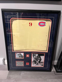 Montreal Canadiens Forum Seat framed with Maurice Richard auto