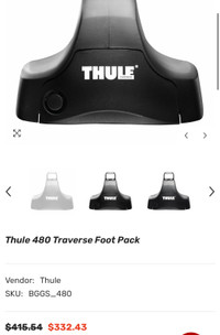 Thule traverse foot pack with fit kit 1425 for roof rack