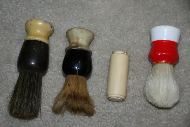 ANTIQUE MEN'S SHAVING BRUSHES Real Hair $25 each or $80 for all63006662330881123